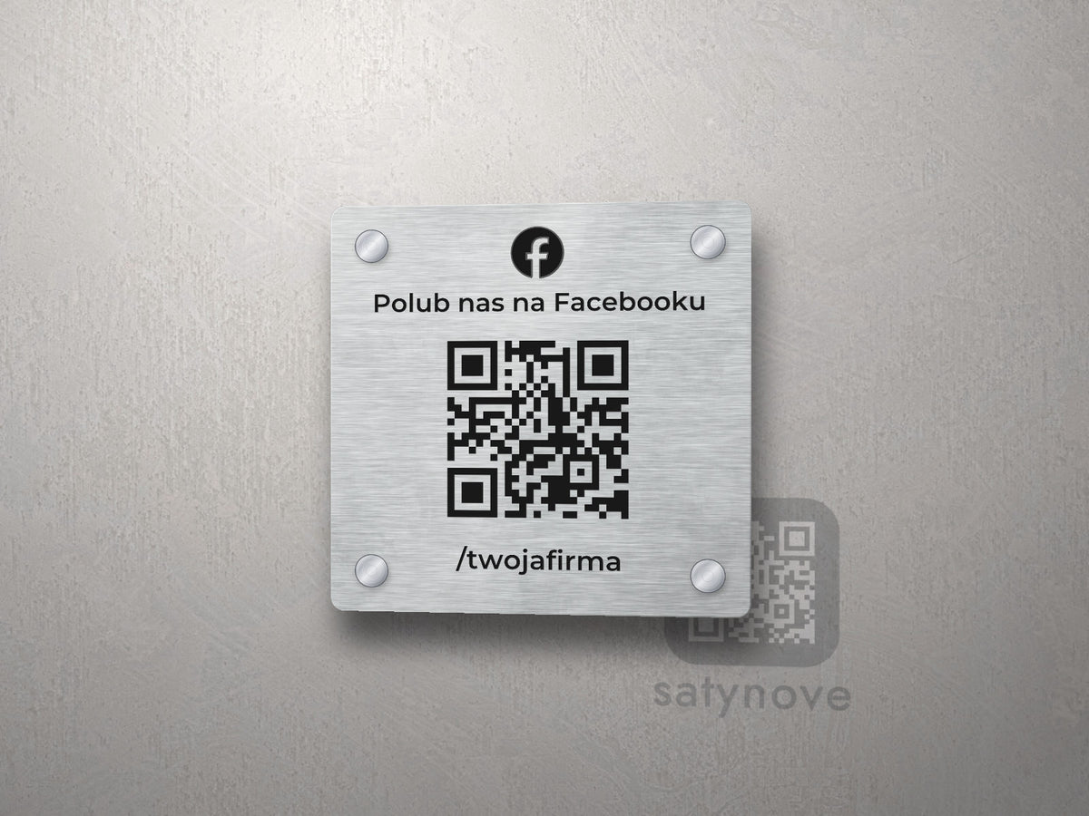 Tabliczka Facebook z kodem QR