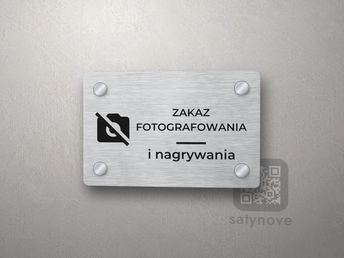 Tabliczka Zakaz fotografowania i nagrywania