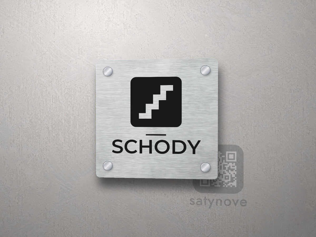Piktogram Schody – tabliczka z podpisem