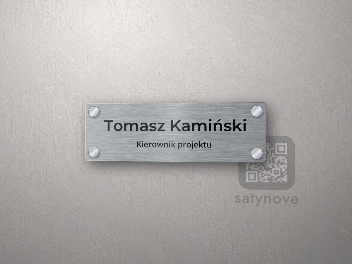 Tabliczka na drzwi z nazwiskiem – stal szczotkowana