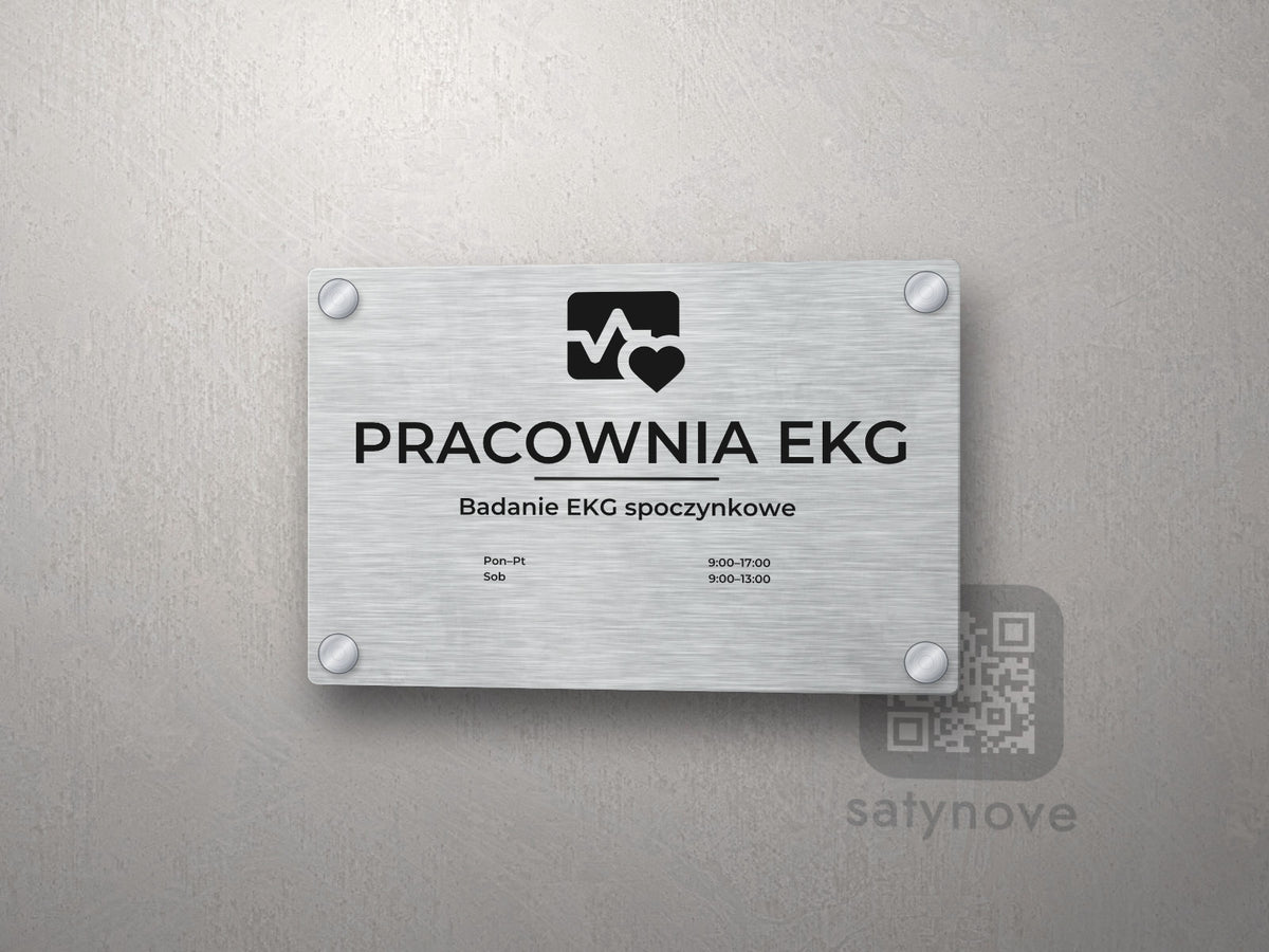 Tabliczka Pracownia EKG z symbolem