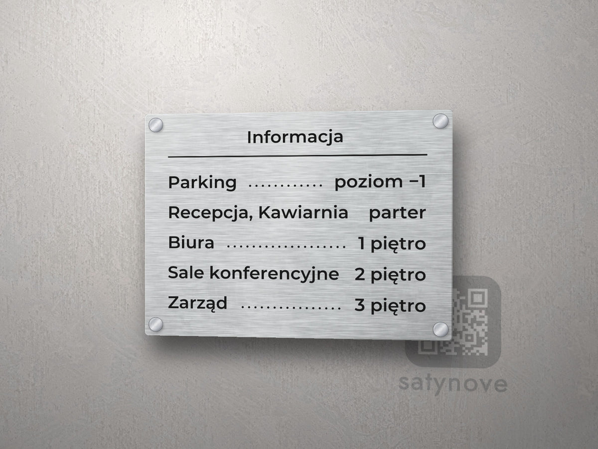 Tablica informacyjna – spis pięter