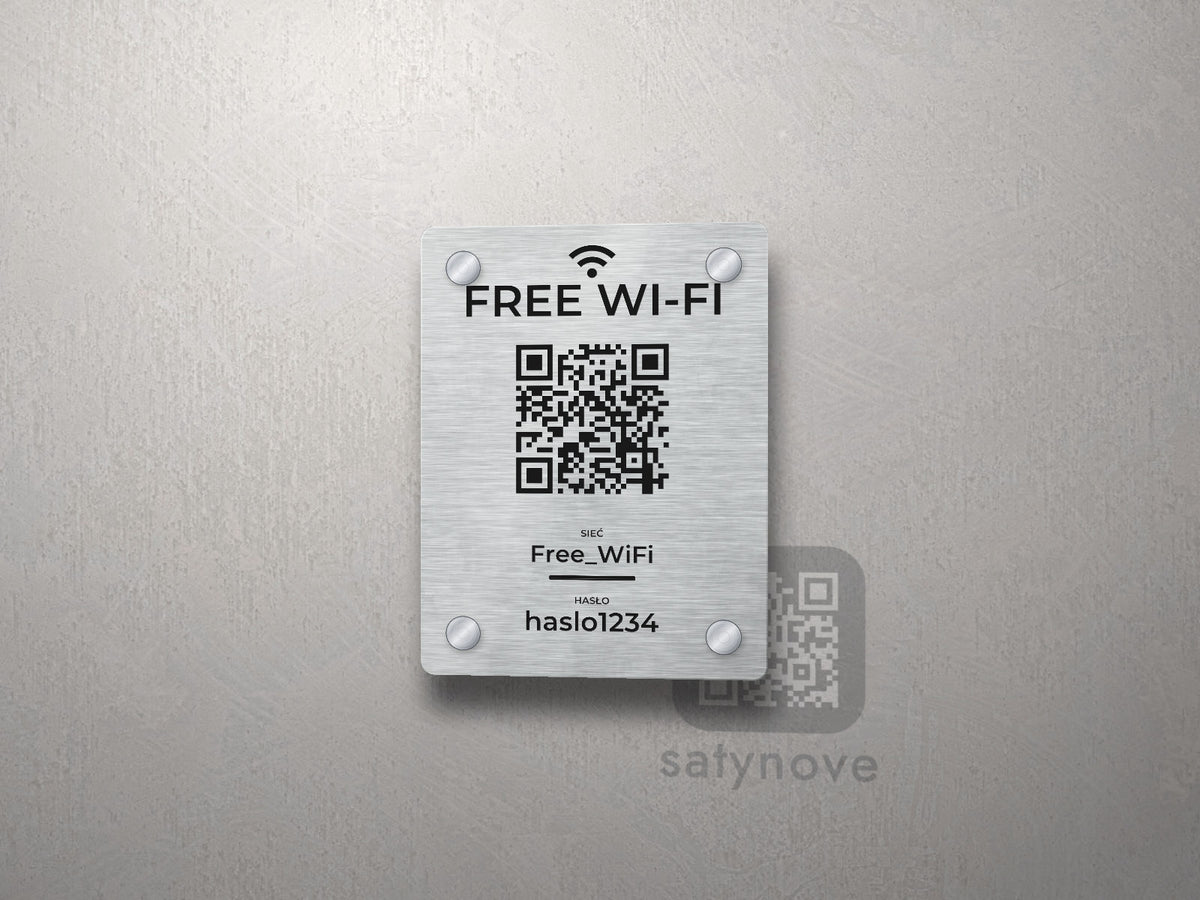Tabliczka Free Wi-Fi z kodem QR
