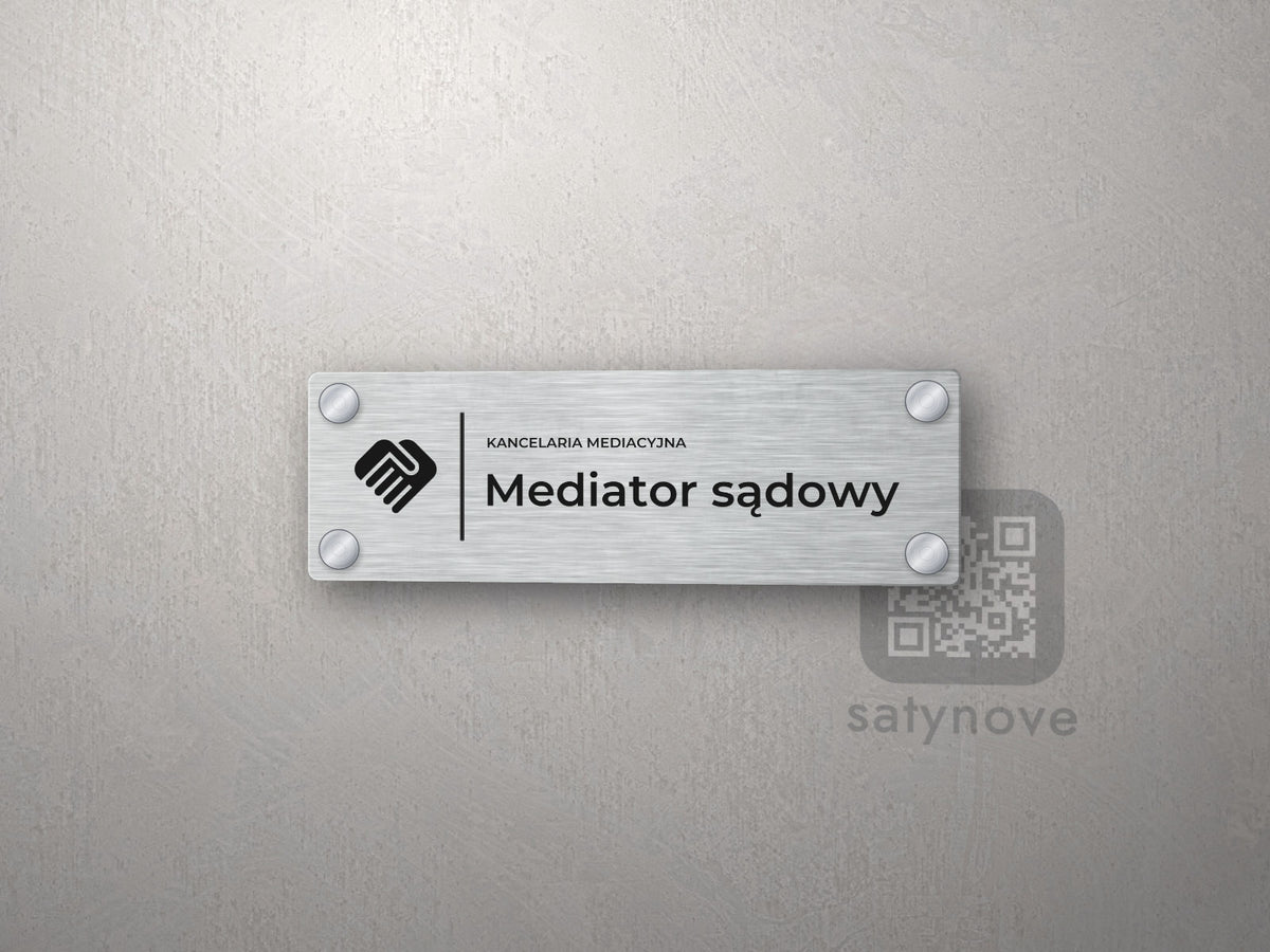Tabliczka Kancelaria mediacyjna z symbolem