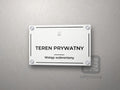 Tabliczka Teren prywatny z logo firmy w ramce