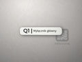 Biała tabliczka opisowa Q1 | Wyłącznik główny