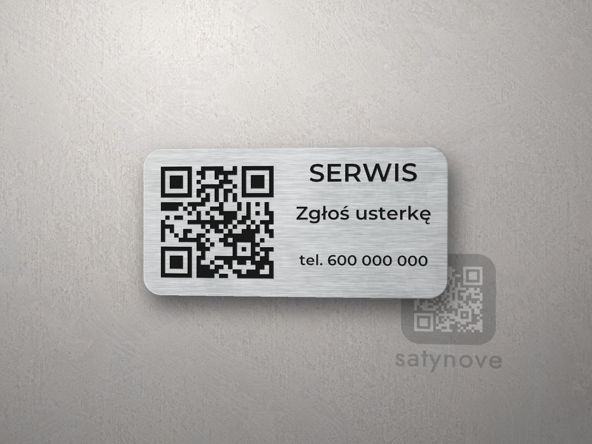 Tabliczka serwisowa z kodem QR