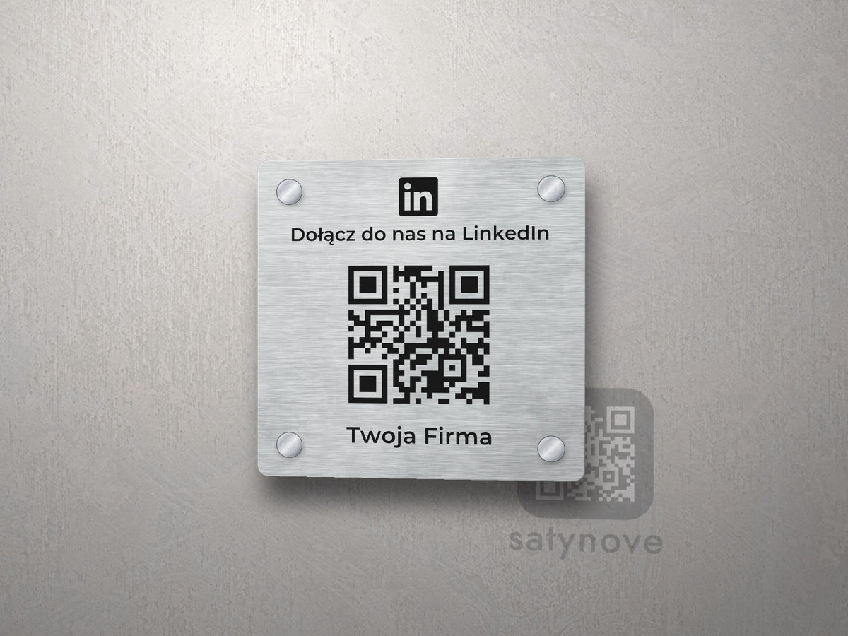 Tabliczka LinkedIn z kodem QR