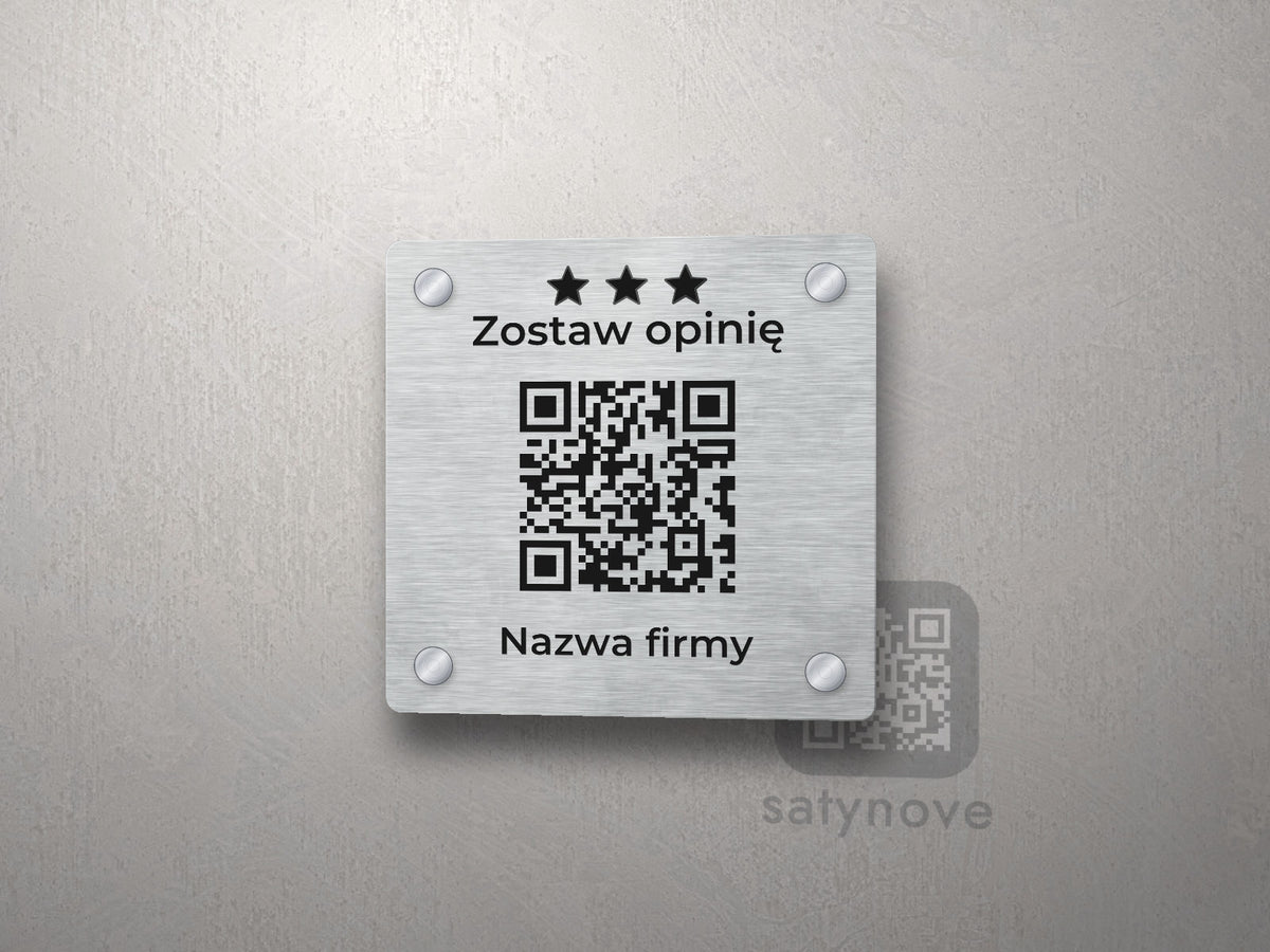 Tabliczka „Zostaw opinię” z kodem QR do opinii Google