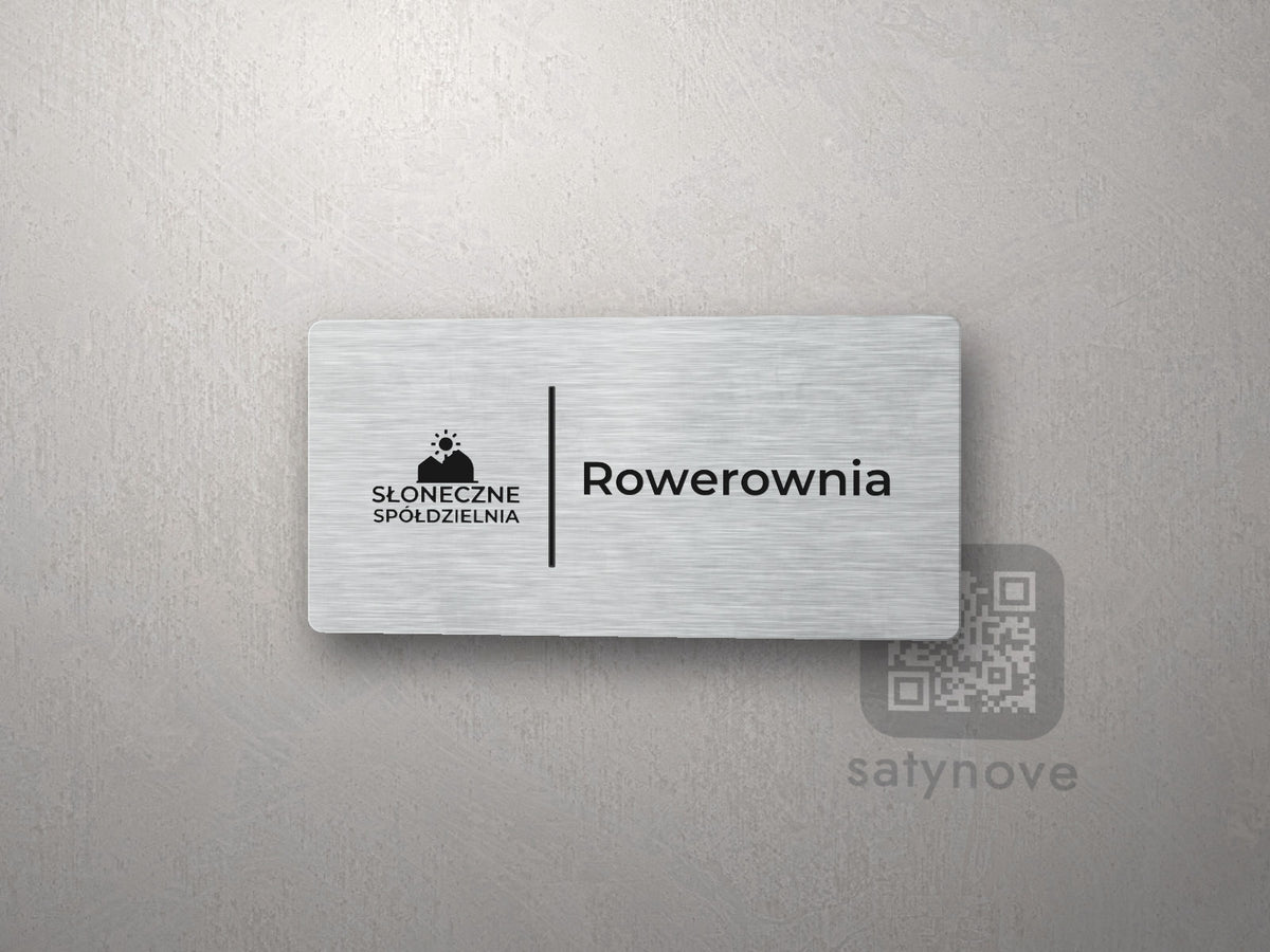 Tabliczka Rowerownia z logo spółdzielni