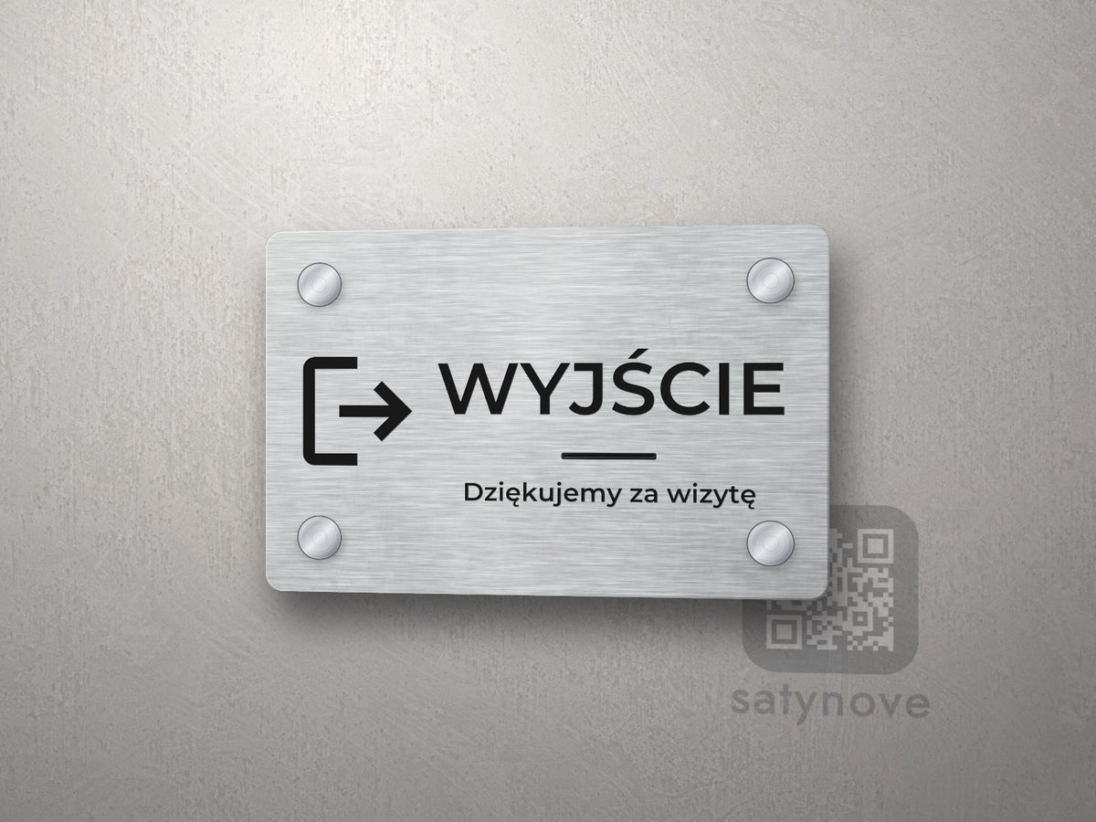 Tabliczka z piktogramem drzwi i napisem WYJŚCIE