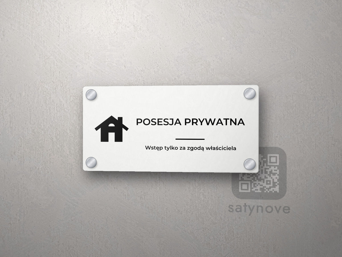 Tabliczka „Posesja prywatna” z piktogramem
