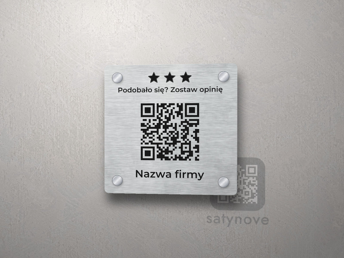 Tabliczka „Podobało się? Zostaw opinię” z kodem QR