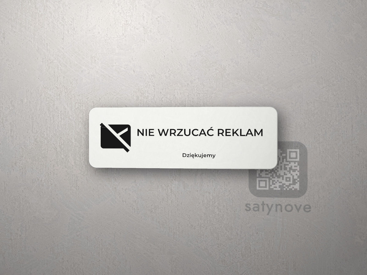 Tabliczka Nie wrzucać reklam ze skreśloną kopertą