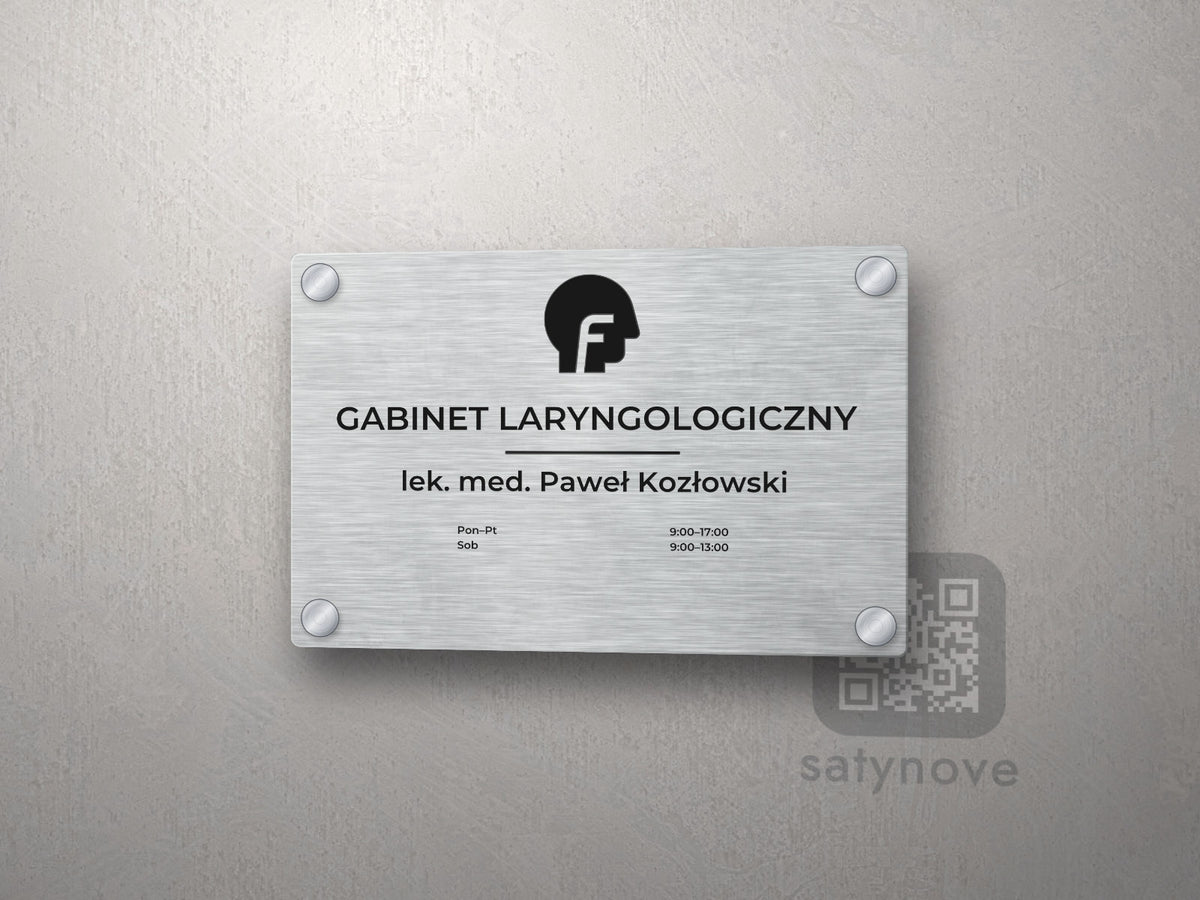 Tabliczka Gabinet laryngologiczny z symbolem