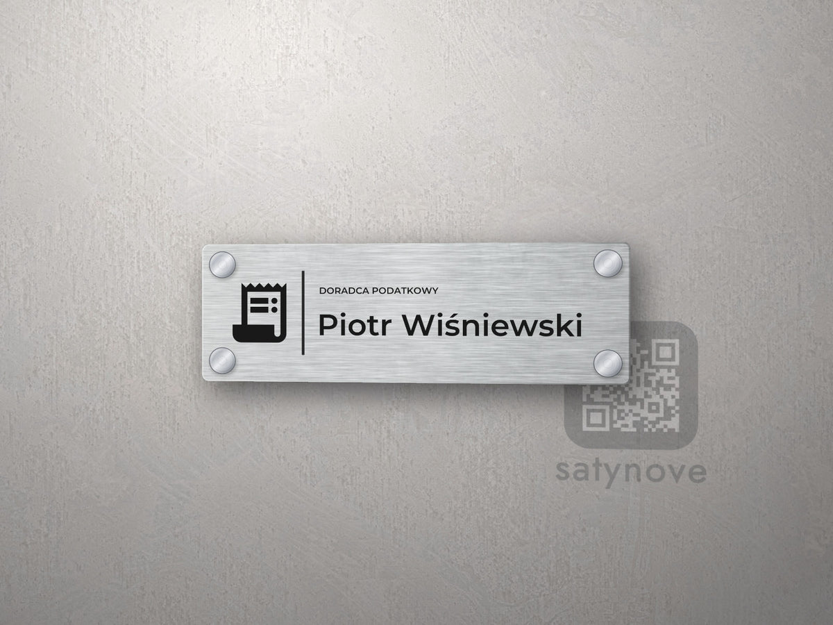 Tabliczka Doradca podatkowy z symbolem