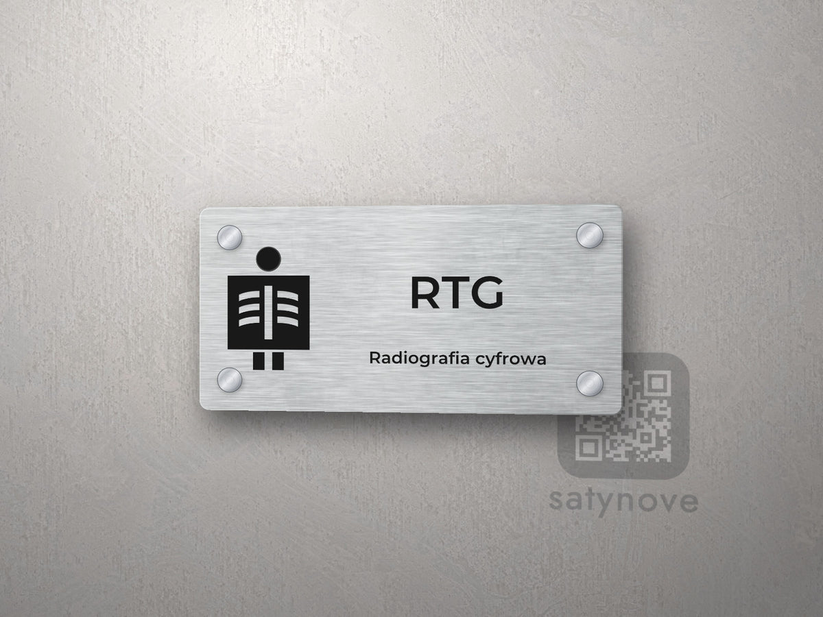 Tabliczka na drzwi z piktogramem RTG i napisem RTG, Radiografia cyfrowa