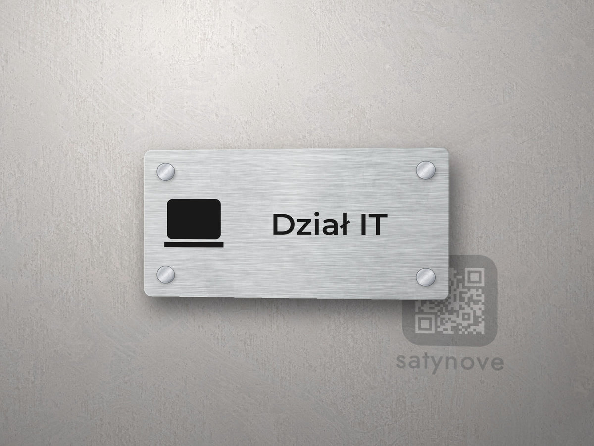 Tabliczka Dział IT z piktogramem