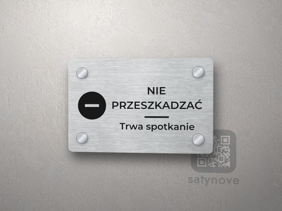 Tabliczka Nie przeszkadzać – trwa spotkanie
