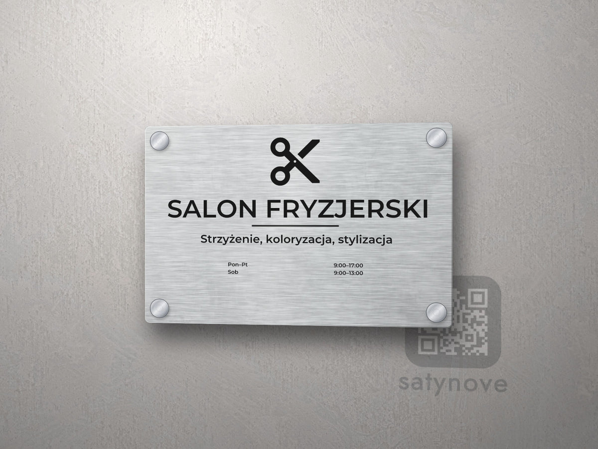 Tabliczka Salon fryzjerski z symbolem