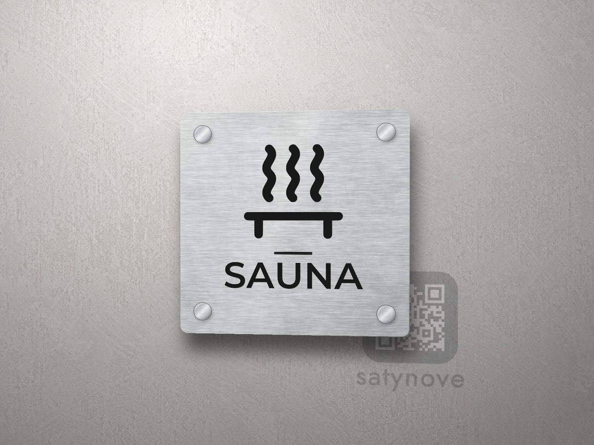 Piktogram Sauna – tabliczka z podpisem