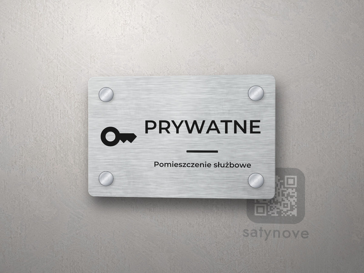 Tabliczka Prywatne – pomieszczenie służbowe