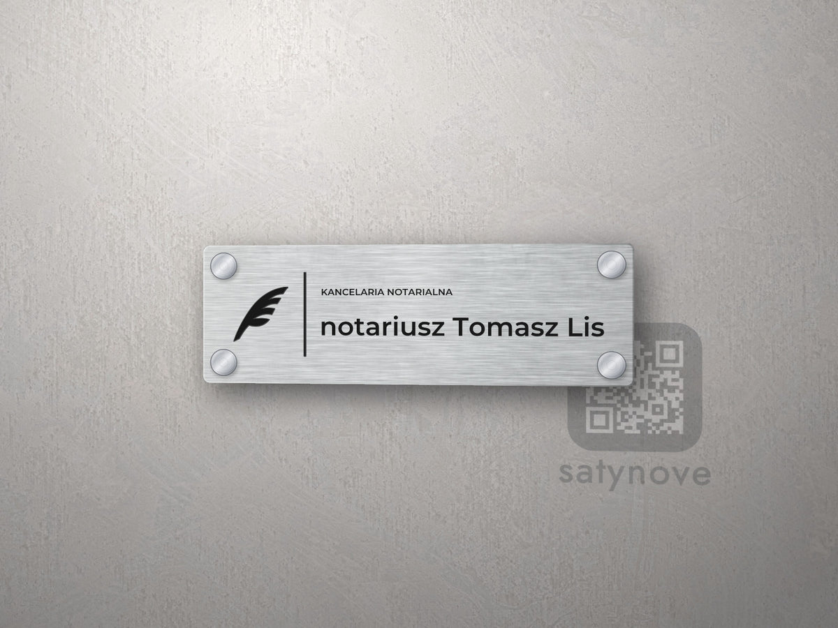Tabliczka Kancelaria notarialna z symbolem