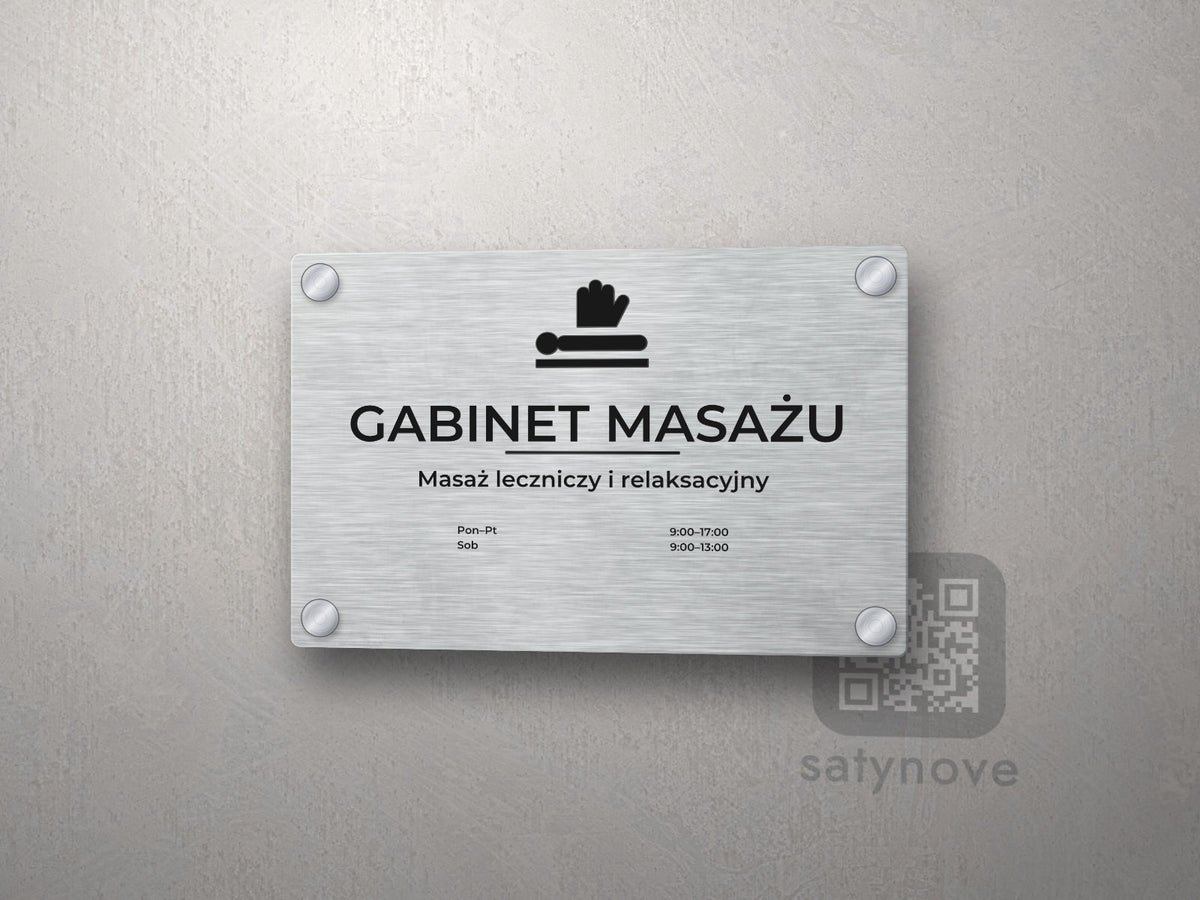 Tabliczka Gabinet masażu z symbolem