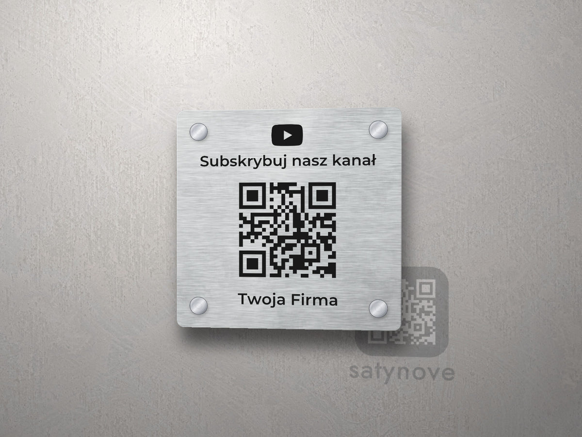 Tabliczka YouTube z kodem QR